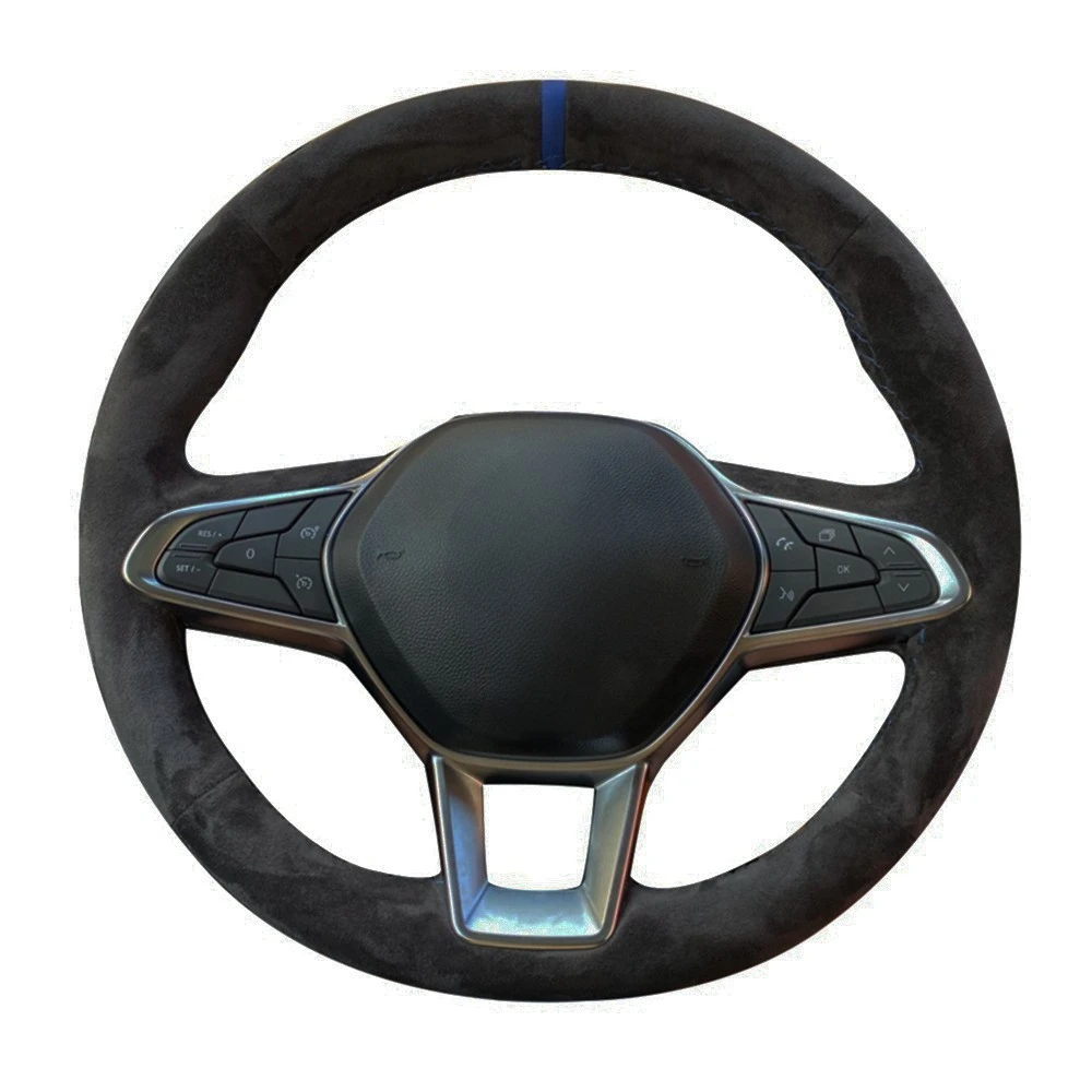 

Braid Car Steering Wheel Cover Anti-Slip Suede Genuine Leather Accessories 100% Fit For Renault Clio 5 (V) Zoe Captur 2019-2020