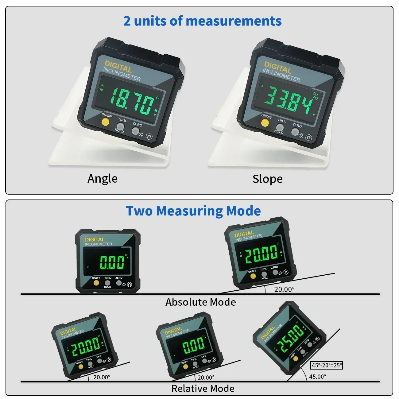 SHAHE-Niveau électronique numérique, inclinomètre magnétique, rapporteur d'angle, boîte de niveau de précision pour le travail de calcul, 4*90 °