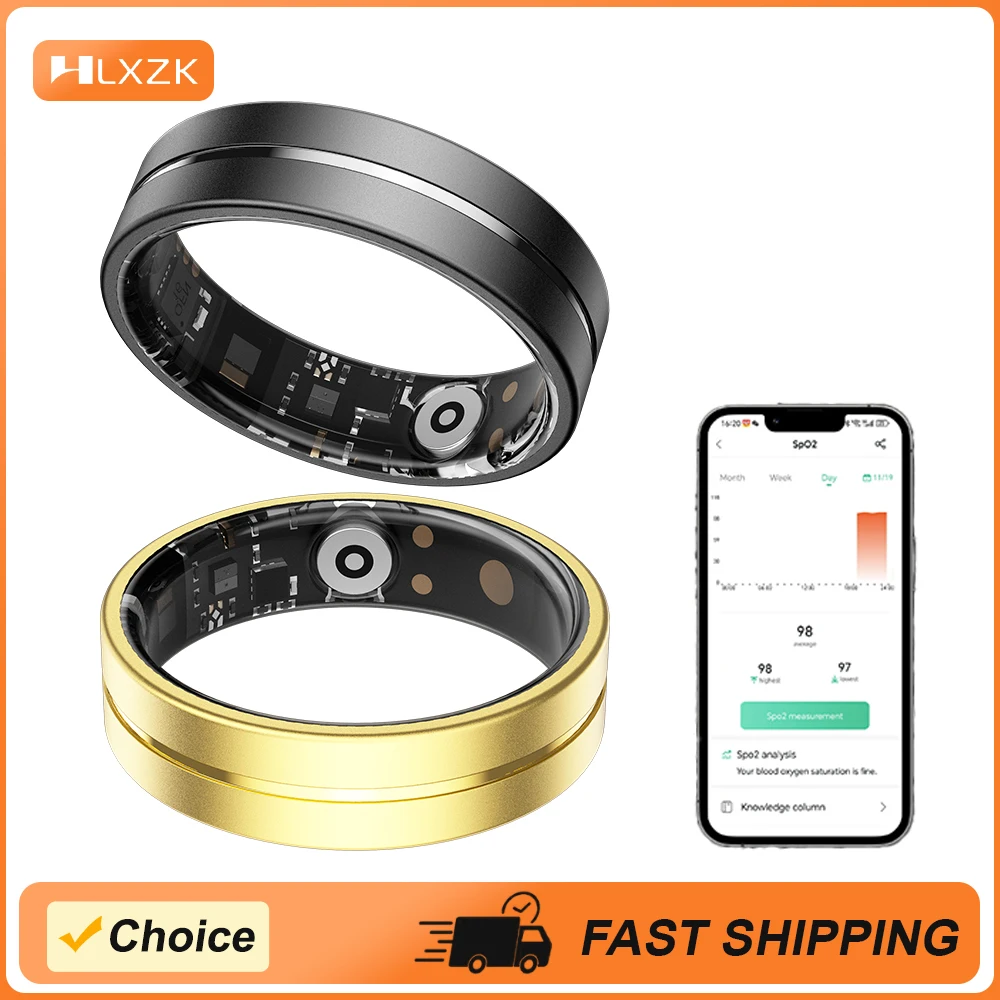 Intelligent Health Tracker Stylish Design Multi-Functional Fitness Ring Monitoring IP68 Waterproof Rings for Sleep Gaming Sports