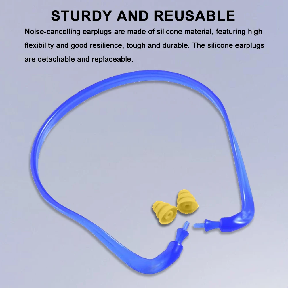 2pcs Lightweight Construction Snoring Comfortable Ear Plug For Work Reusable Noise Cancelling With Headband Hearing Protection