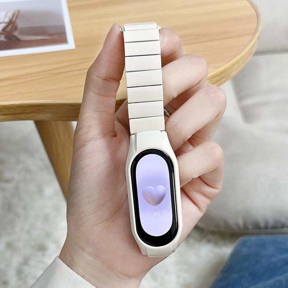 สายรัดโลหะสำหรับ Xiaomi Mi band 8 7 6 5 4 3สายนาฬิกาแฟชั่นสายสแตนเลส INS เปลี่ยนสายรัดข้อมือ Correa