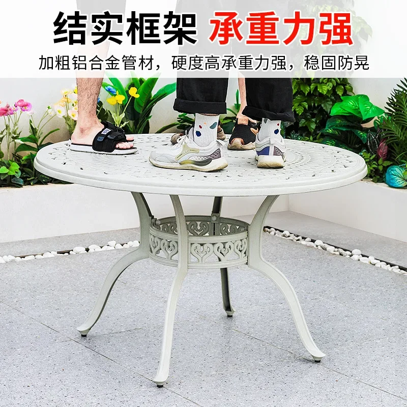 

Outdoor Leisure Open-air Outdoor Balcony Cast Aluminum Table and Chair Combination Nordic Coffee Table Set