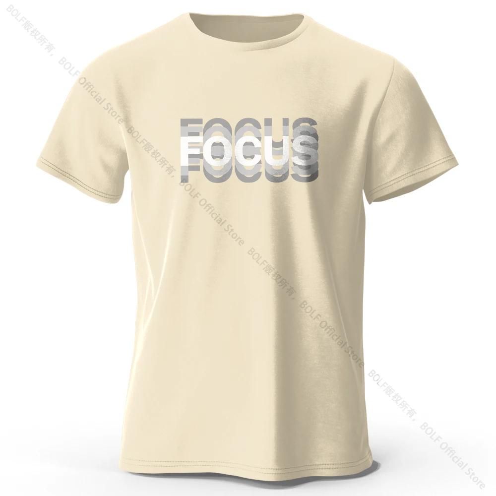Focus Letter minimalistische stijl 100% katoenen T-shirt, lichtgewicht T-shirt met ronde hals en korte mouwen, perfect voor mannen en vrouwen