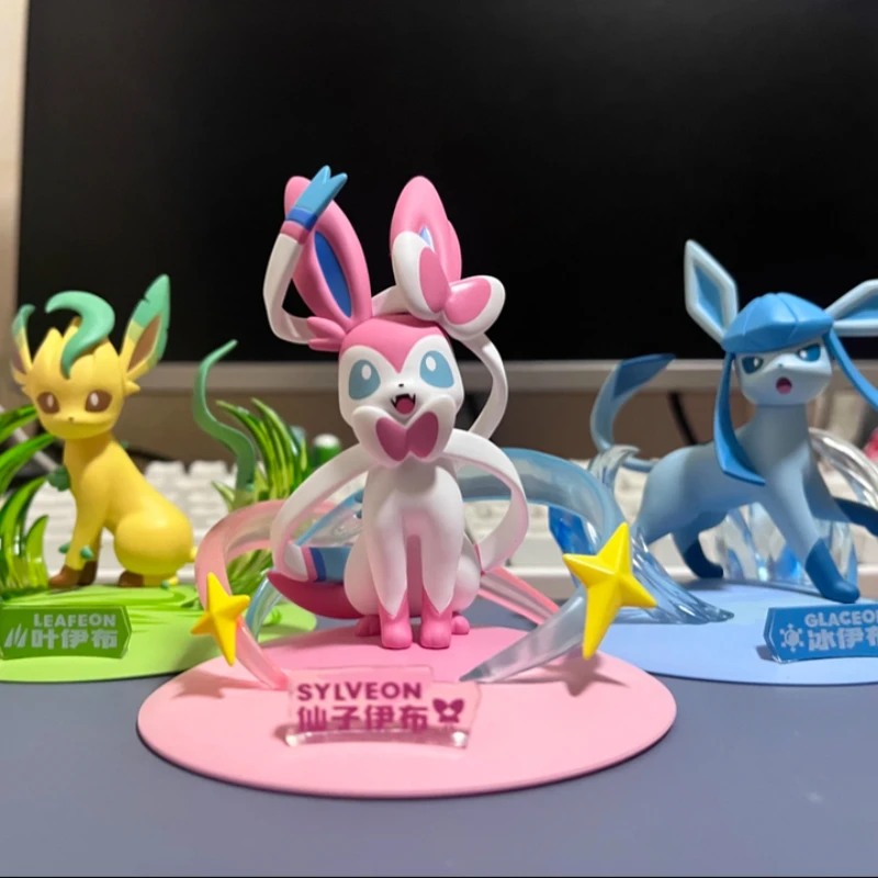 الأصلي حقيقية البوكيمون عمل الشكل Eevee شخصيات كرتونية تحصيل سطح المكتب اليدوية زخرفة اللعب عالية الجودة هدية عيد ميلاد