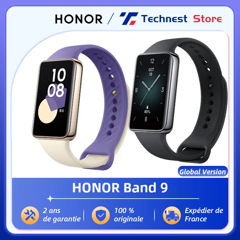 Version globale HONOR Band 9 Ecran AMOLED 60Hz de 1,57 pouces Batterie 14 jours 96 modes