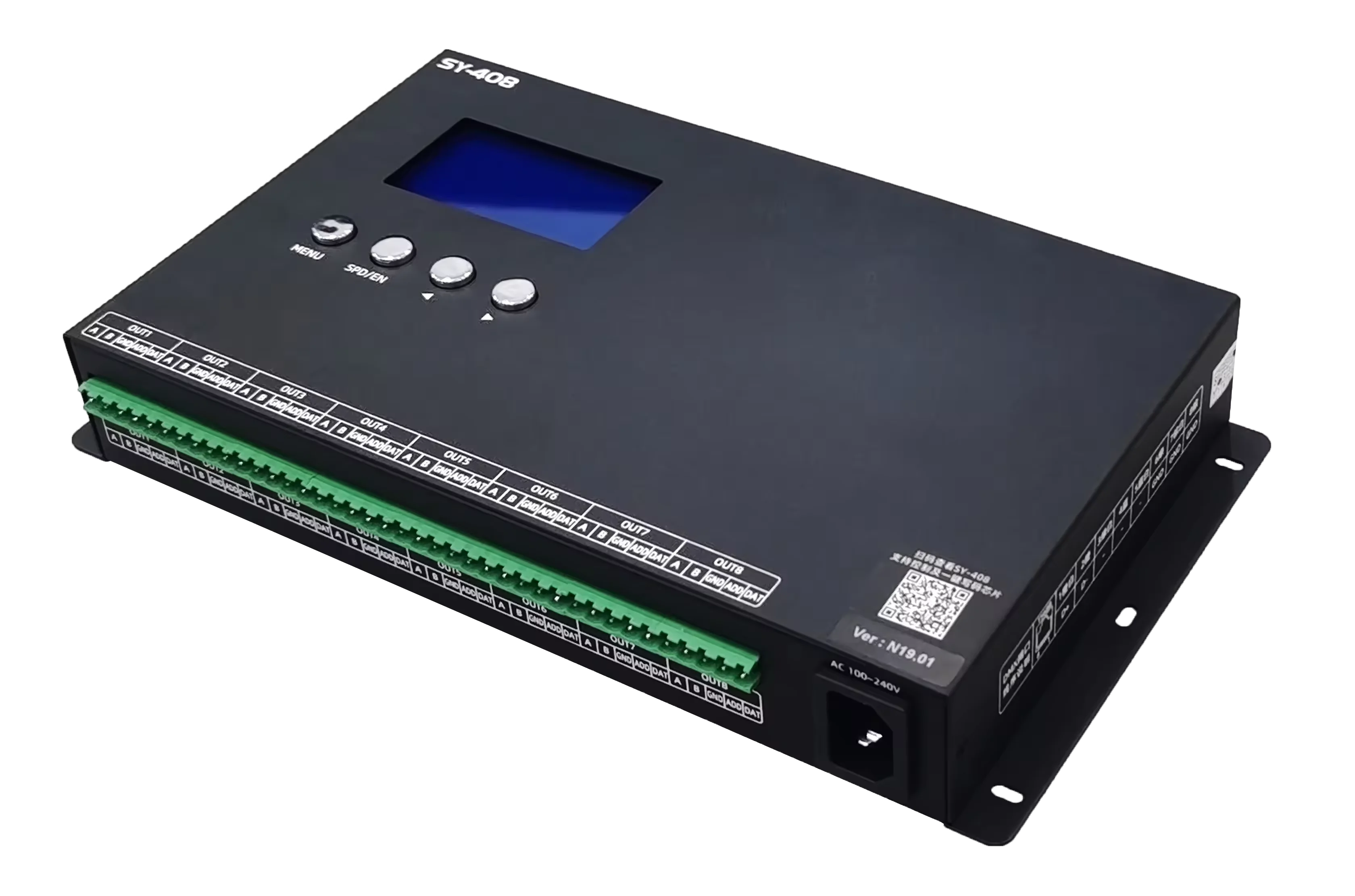New SY-408 8-channel output DMX512 support led pixel light time tunnel controller with voice and music control function