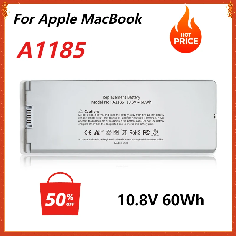 Laptop Battery for Apple MacBook A1181 2008 Year White A1185 Battery 10.8V 60WH