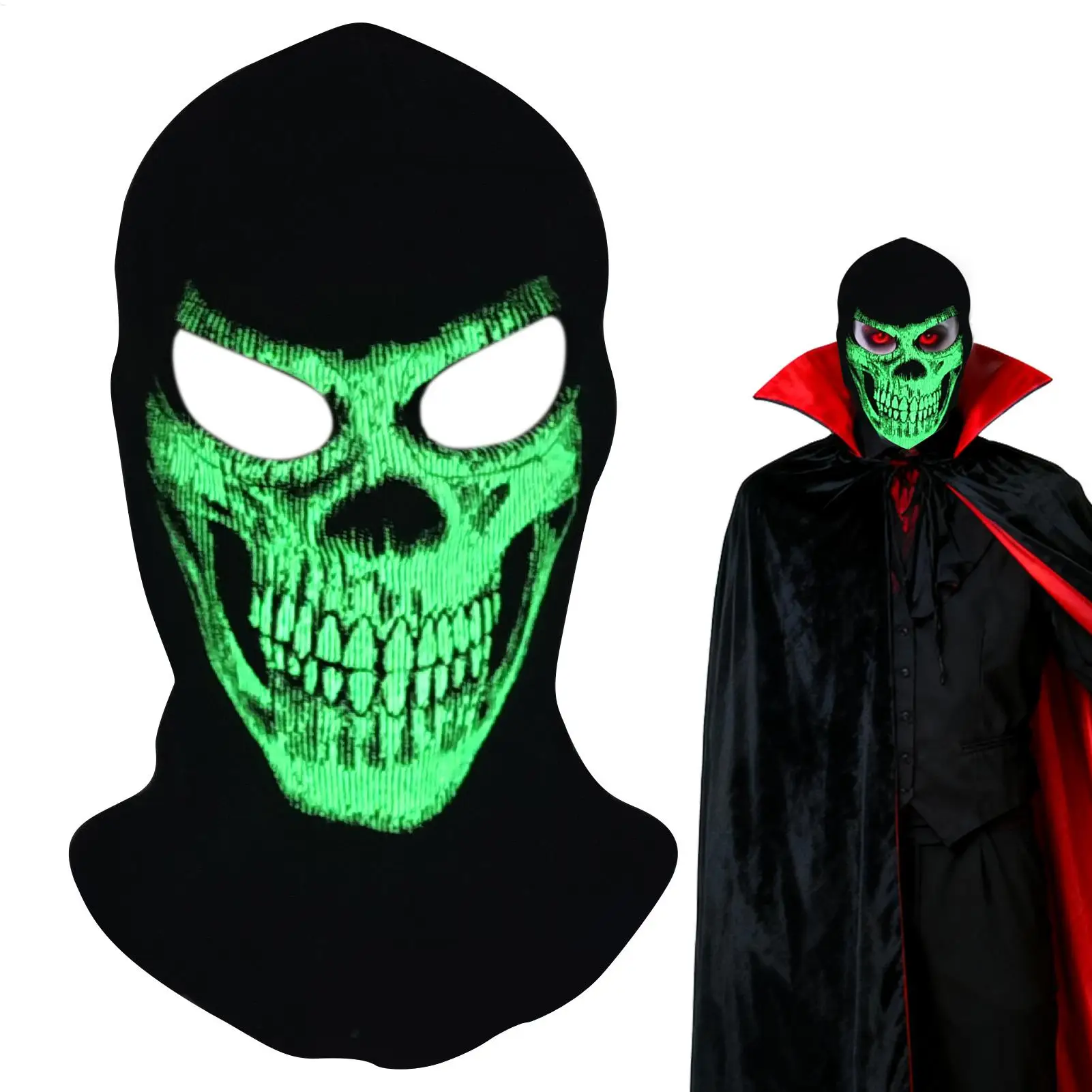 

Ветрозащитные лыжные чехлы для лица, теплые чехлы для шеи на Хэллоуин, светящаяся пыль, защита от солнца, полный чехол для головы для бегунов, велосипедистов, женщин, косплей