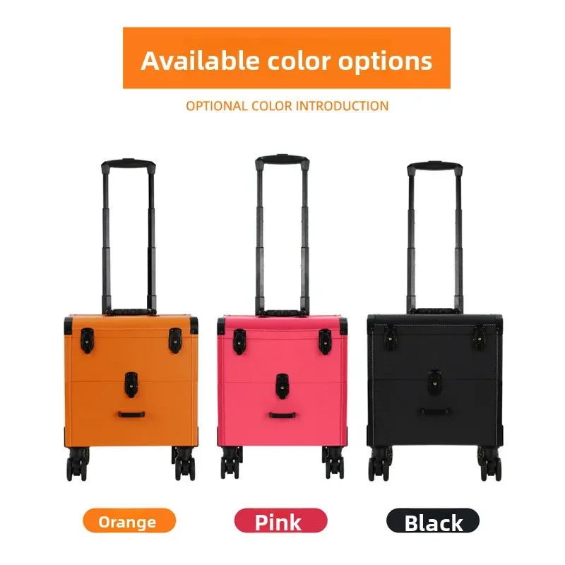 Beauty Case Trolley Durable Multi Layer Rolling Cosmetic Box for Nail Art Embroidery Tools Makeup Rolling Case Makeup Box