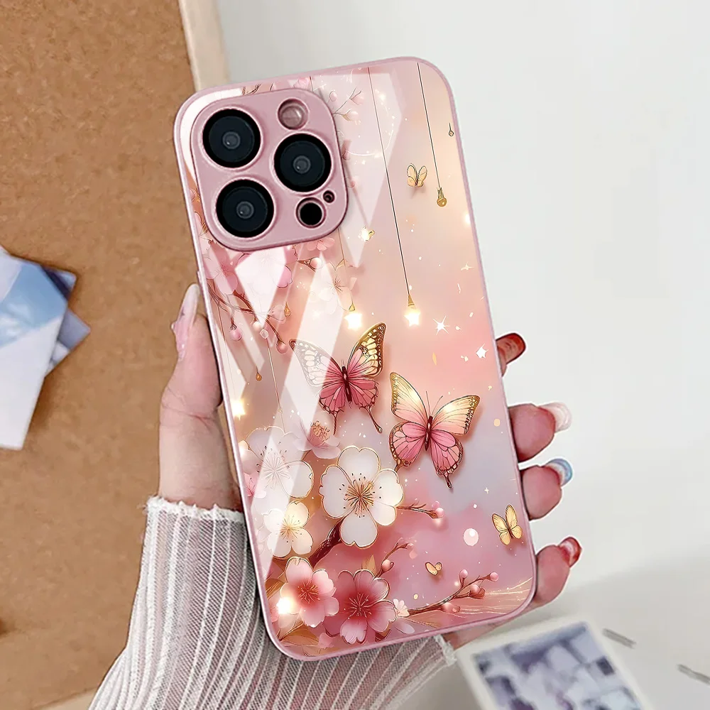 Marble Pattern Phone Case For iPhone 17 16 Pro Max Case iPhone 15 13 11 12 14 Pro Max Air 16e XR XS 7 8 SE Tempered Glass Cover