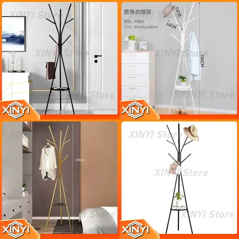 Minimalist Black Coat Rack for Standing Floor Use Space Saving Design Entrance Garment Storage Furniture