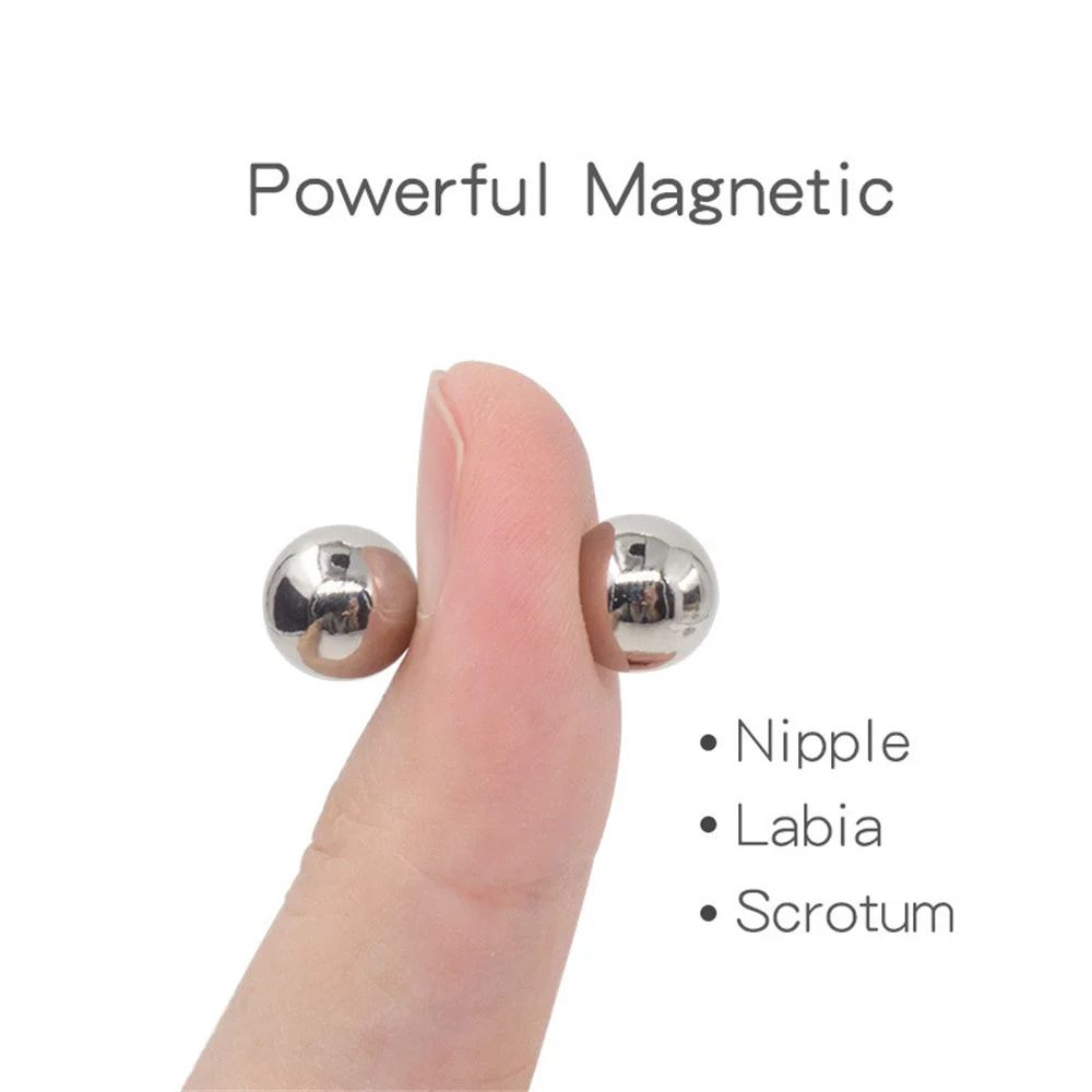 1 Pair Non Piercing Powerful Magnet Nipple Piercing Women Balls Clamps Strong Magnetic Bondage Sexy Body Piercing for Couple