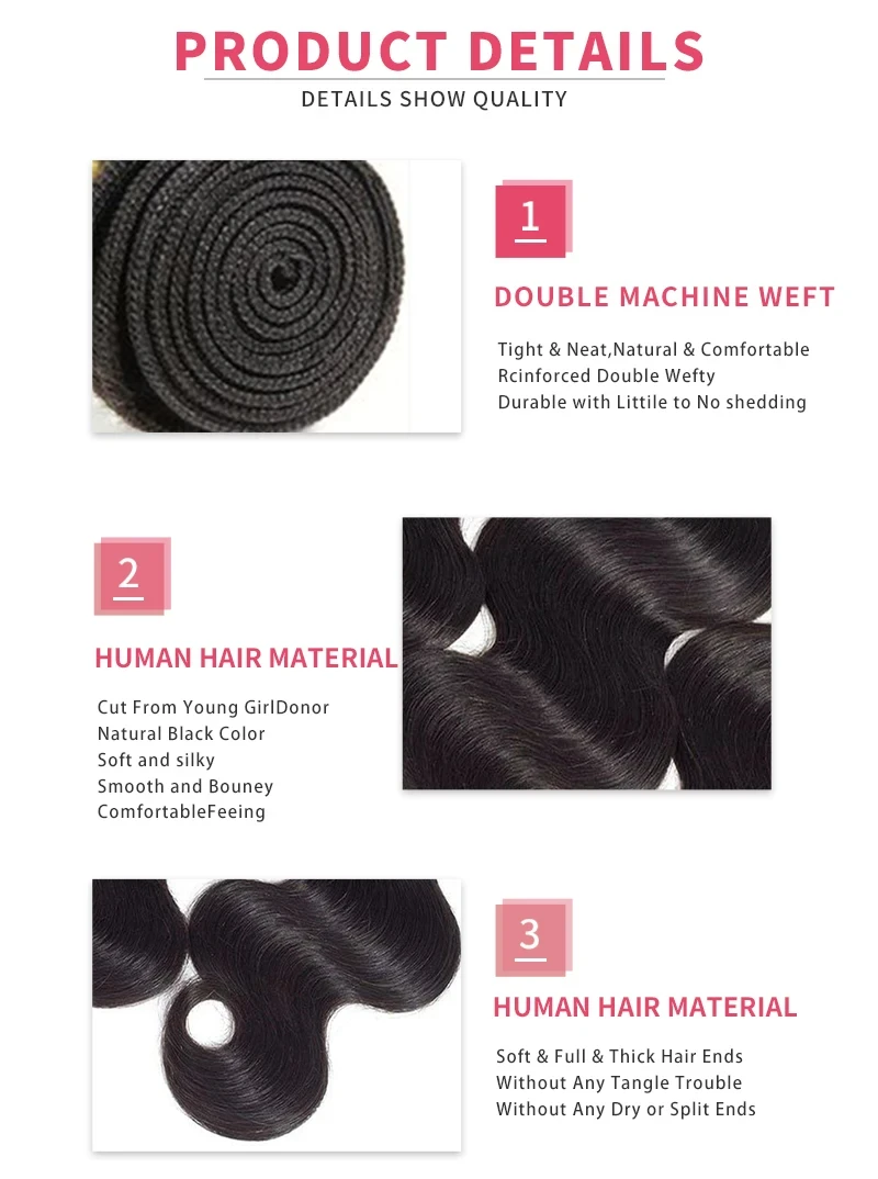 Fasci di onde del corpo da 30 pollici capelli umani 16A fasci di tessuto vergine brasiliano dei capelli grezzi di Remy al 100% 4/5 pezzi estensioni fasci di doppia trama