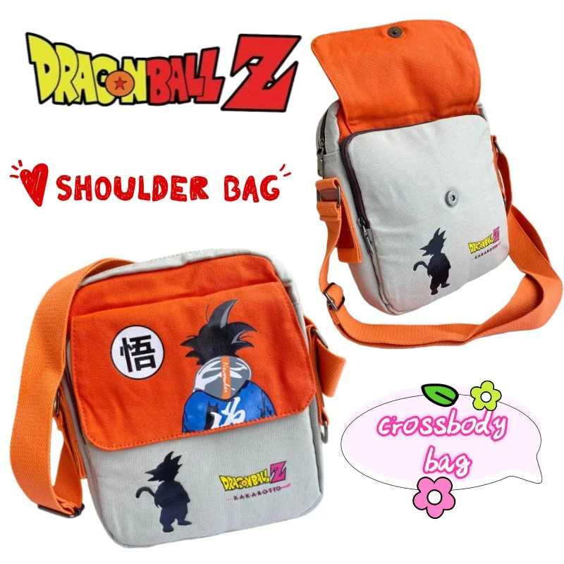 

New Dragon Ball Son Goku High-value Creative Personality Student Crossbody Bag Large Capacity Lightweight Cartoon Canvas Bag
