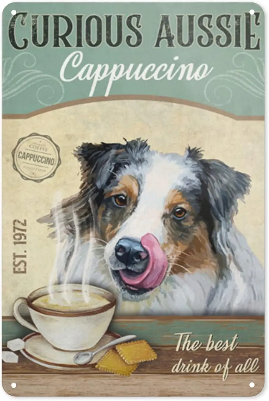 Vintage Metal Sign - Curious Aussie Poster Metal Signs Wall Art Decor for Home Office and Farmhouse Cottage Decorations for sign