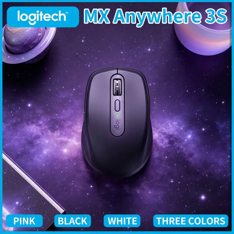 Logitech MX Anywhere 3S Wireless Mouse - Darkfield 8K DPI, MagSpeed Scroll, Silent Click, USB-C Fast Charge, Travel & Office