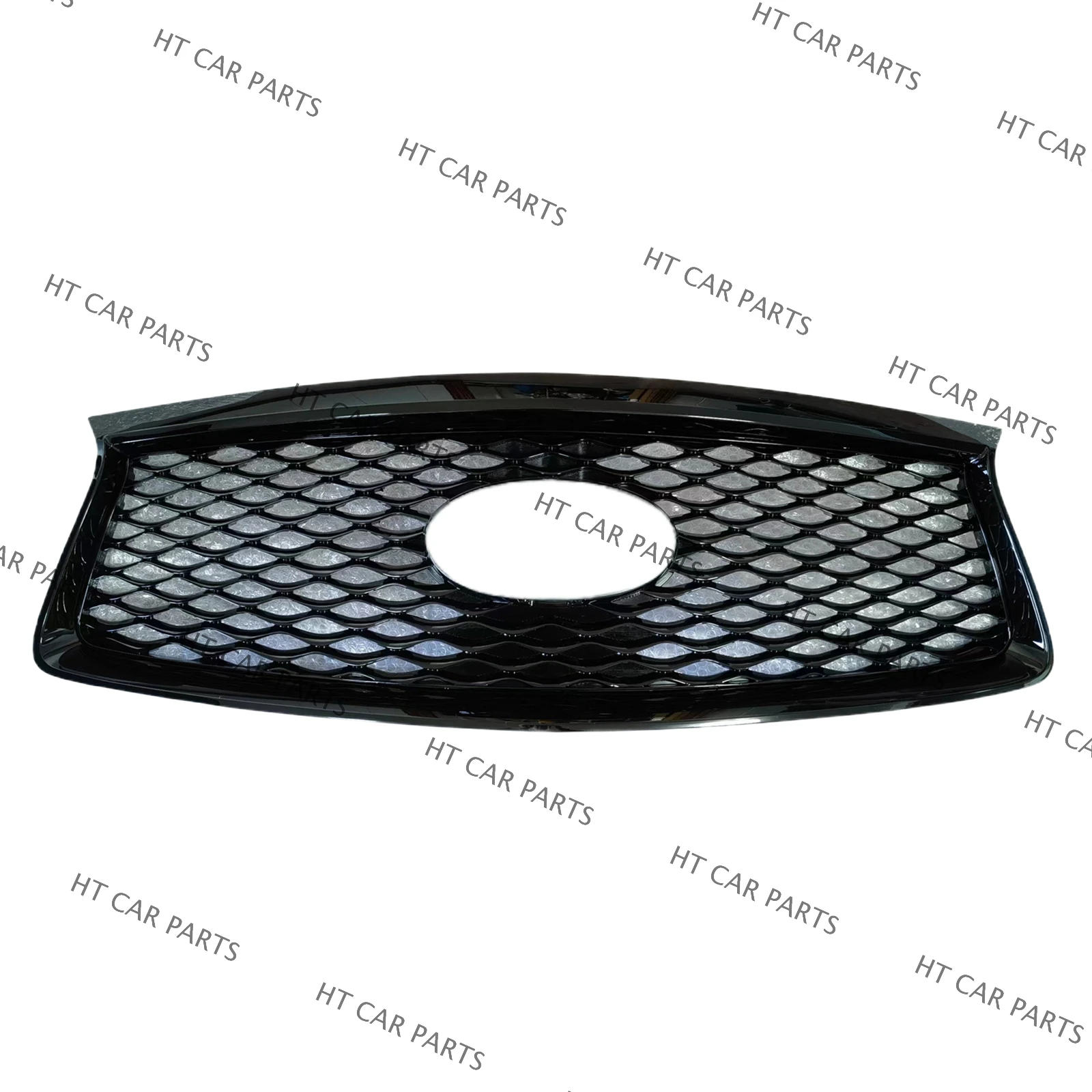 For Infiniti Q70 Q70L 2015-2019 1 Piece Black Honeycomb Style of Front Bumper Grille Mesh Grill With Camera Hole