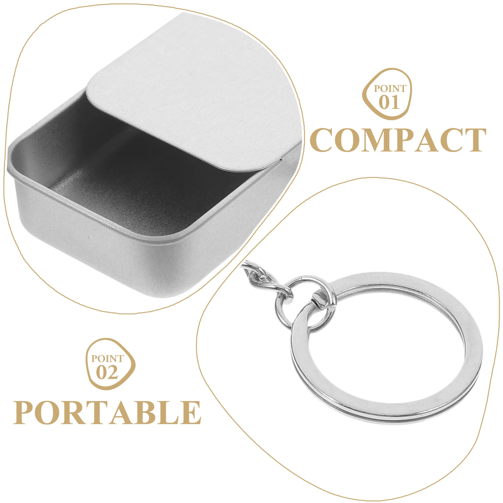 

2Pcs Elegant Metal Box with Lid Versatile Organizer for Jewelry and Trinkets Mini Tin Trinket Boxes Tinplate Box