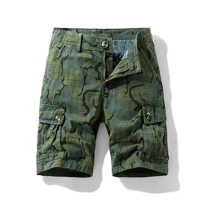 

Мужские шорты-карго с карманами, мешковатые широкие камуфляжные длинные камуфляжные бермуды, мужские короткие брюки, свободные хлопковые повседневные уличные брюки Y2k