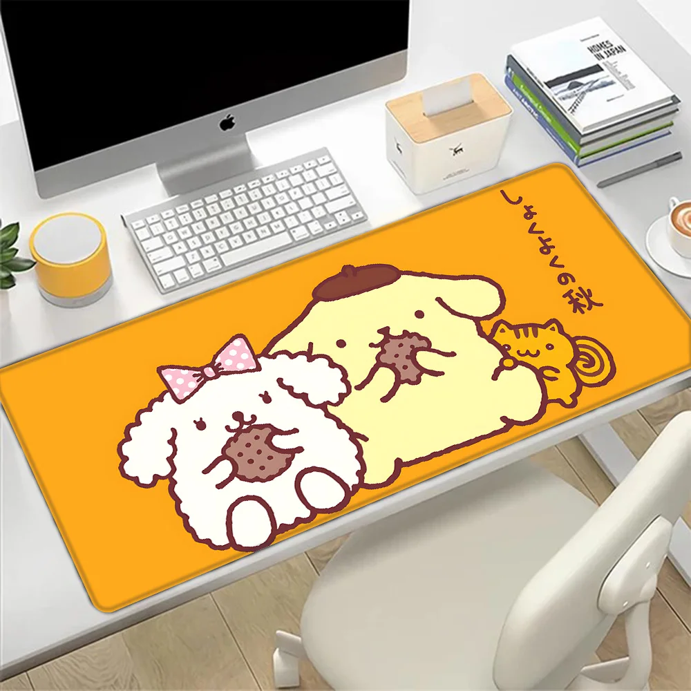 Imagem -05 - Sanrio Pompompurin Cartoon Mousepad Impressão hd Gamers de Computador Bloqueio Edge Non-slip Mouse Pad Teclado pc Mesa Xxl90 x 40cm