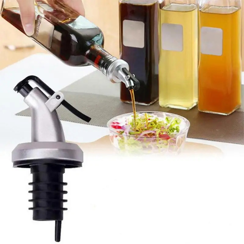 1PC Stainless Steel Wine Olive Oil Pourer Dispenser Spout Glass Bottle Pourer Cap Spout Stopper Mouth Dispenser Bartender
