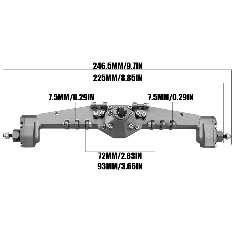 Todo o eixo portal dianteiro e traseiro do metal, 1:10 RC Crawler, Capra axial 1.9, Buggy F9 UTB AXI03004 Wraith 90018 RR10, parte da elevação