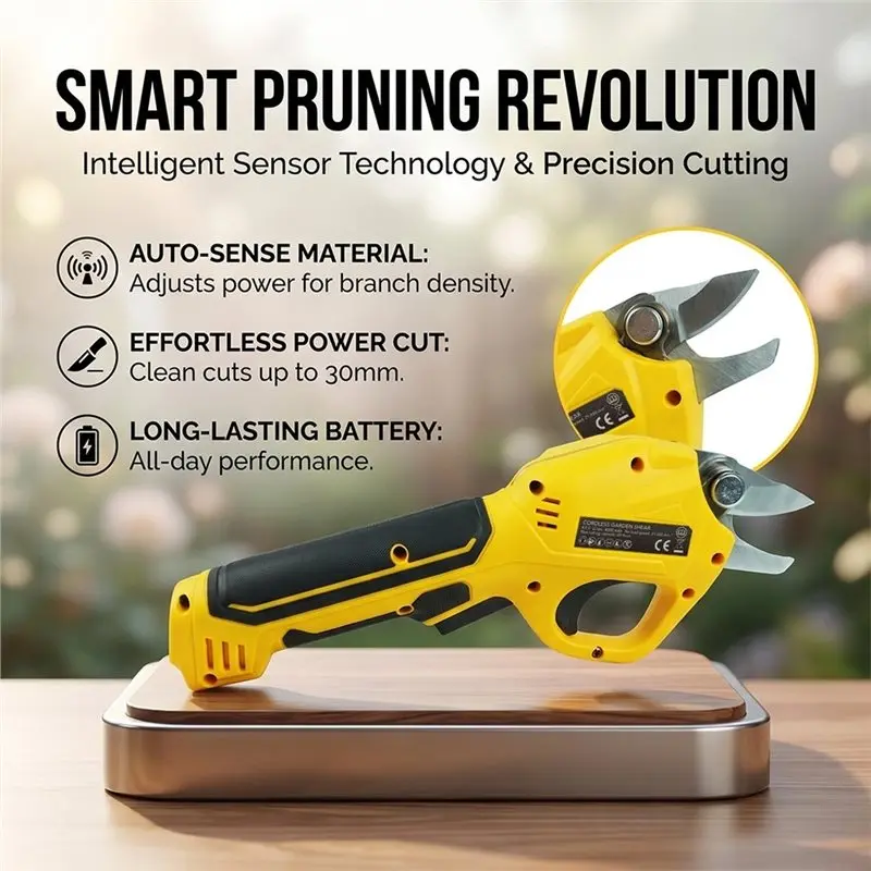 AT51-Handheld Electric Scissor Garden Trimmer 30Mm Rechargeable Cutting Tool For Fruit Tree Branch Forage Pruning Shears