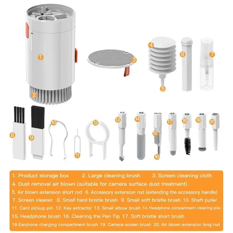 Multi-Functional Cleaner For Earphones, Camera, Phone Cleaner Tool Headset Cleaning Pen Brush Tool Set