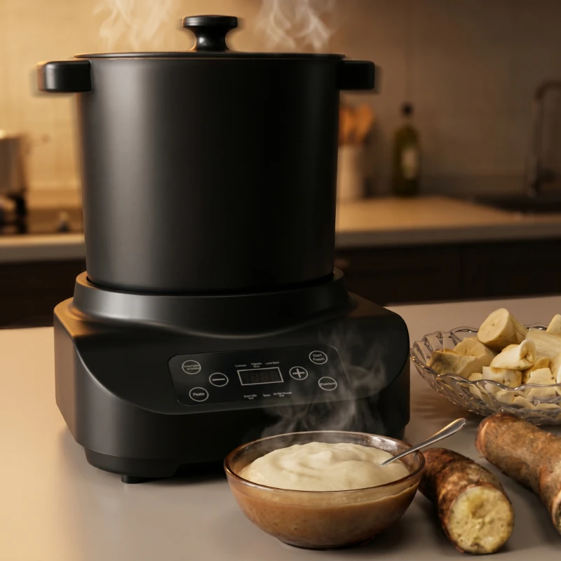 Fufu Machine Heating Stirring Functions 6L Stainless Steel 150W Grind Cook Cassava Yam Plantain Smooth Fufu