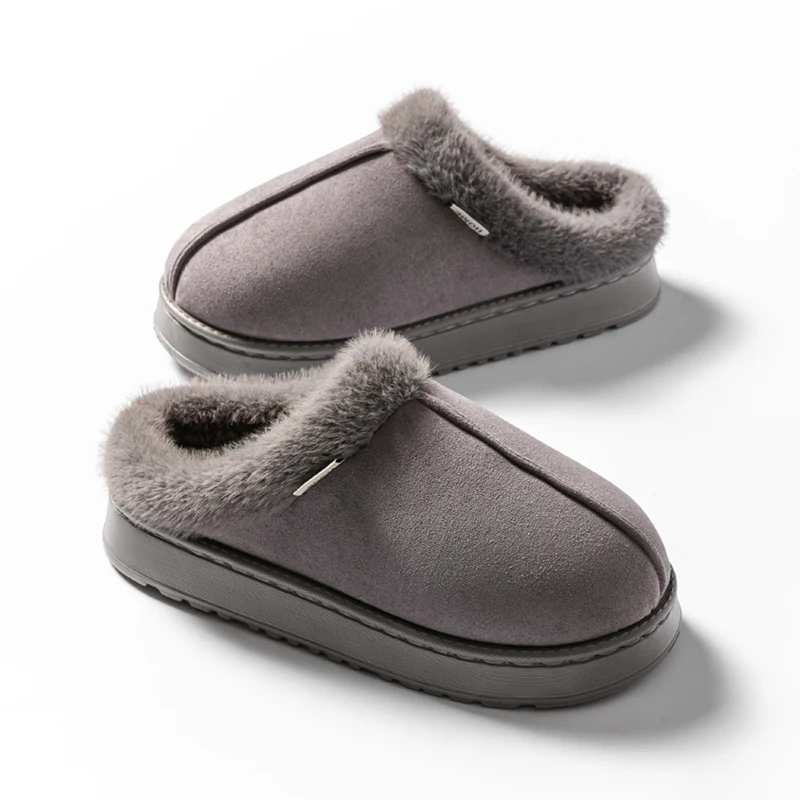 NONE Modische Damen-Hausschuhe, flauschig, für Herbst und Winter, für den Innenbereich, EVA, dicke Sohle, rutschfest und warm, Unisex-Hausschuhe für den Winter 7