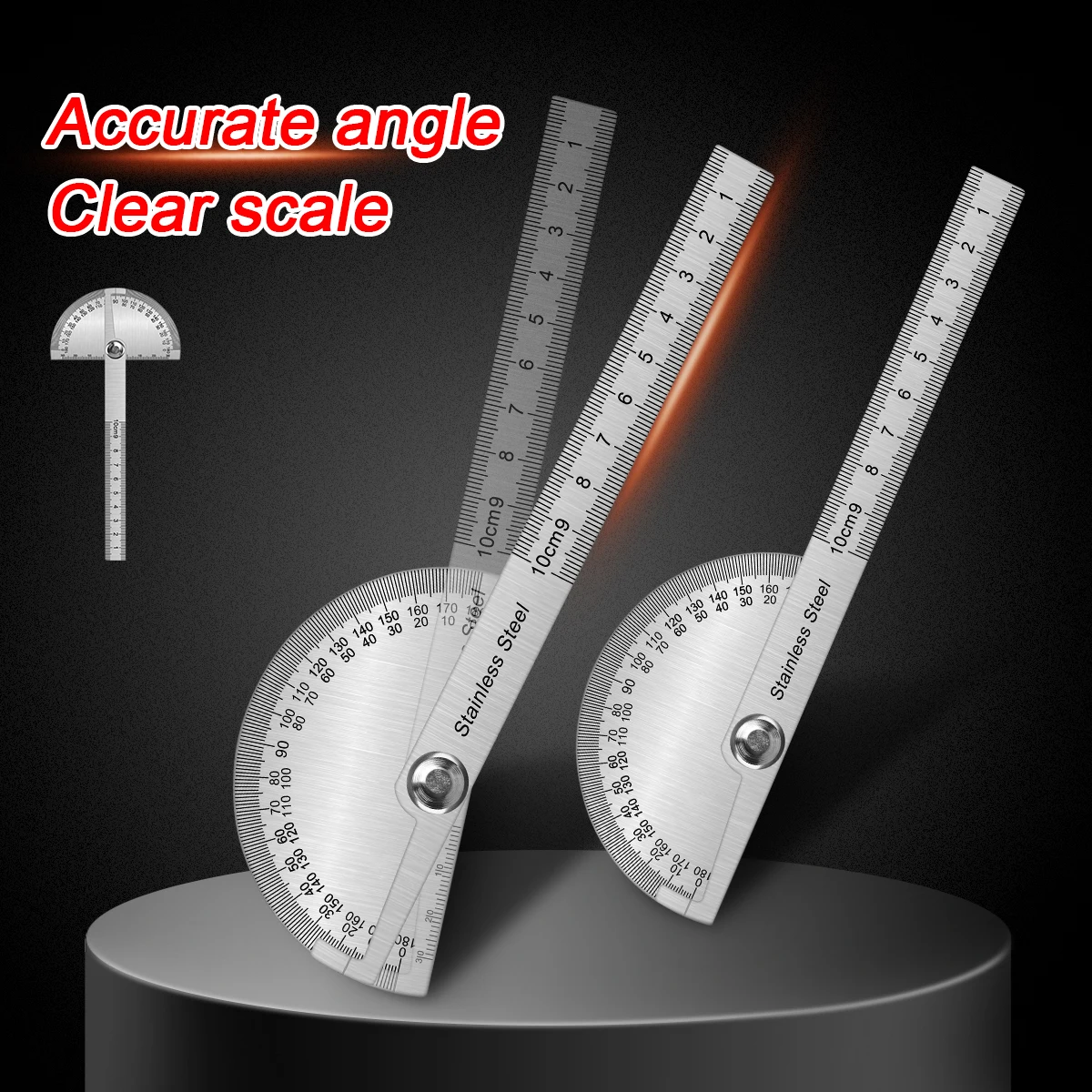 

1PC Protractor Angle Ruler Stainless Steel Goniometer Dividing Gauge Angle Ruler 180 Degree Semi Circular Carpenter 10cm