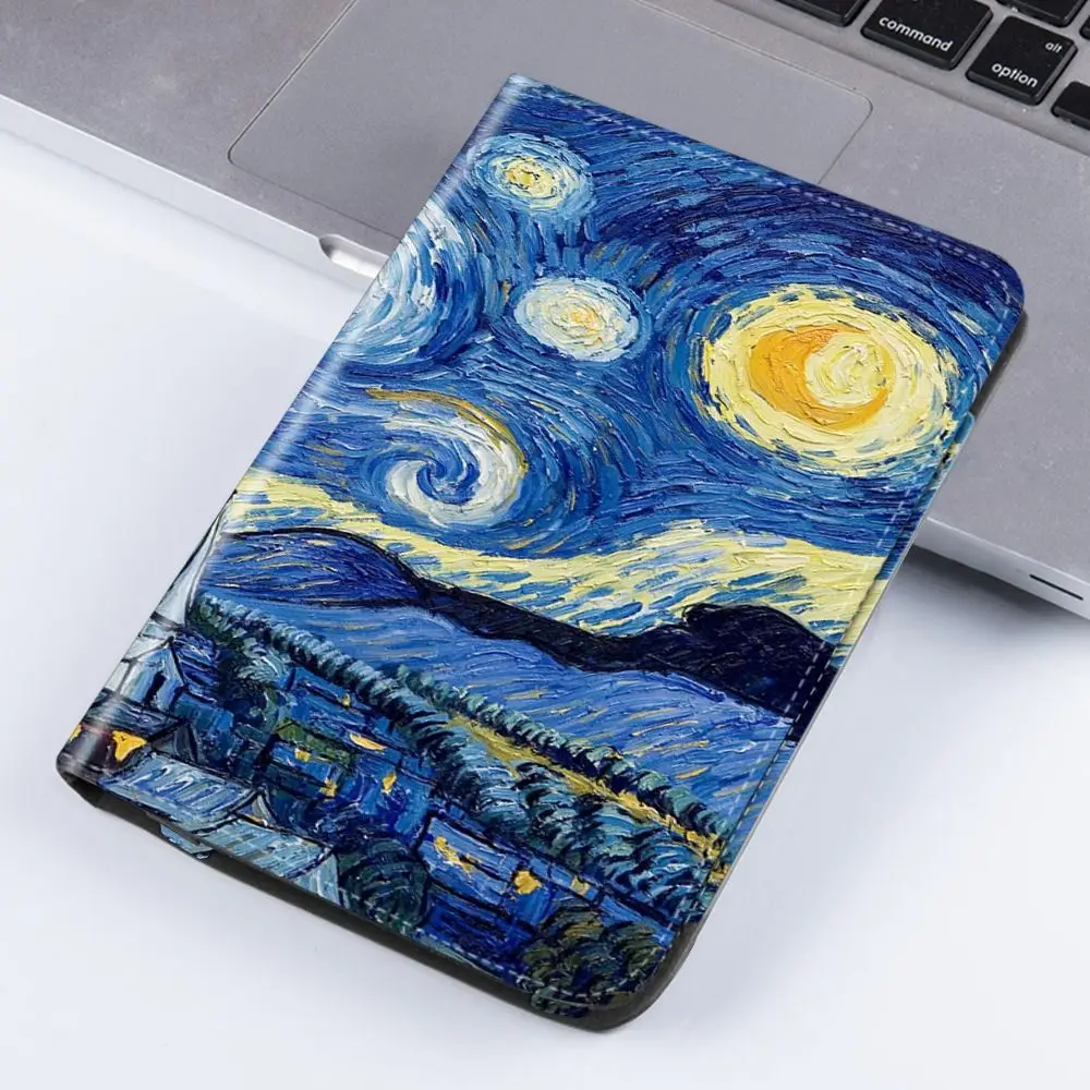 6 inch eReader Cover with Hand Strap Kickstand Smart Case Leather Shockproof Protective Shell for Pocketbook Verse/Verse Pro