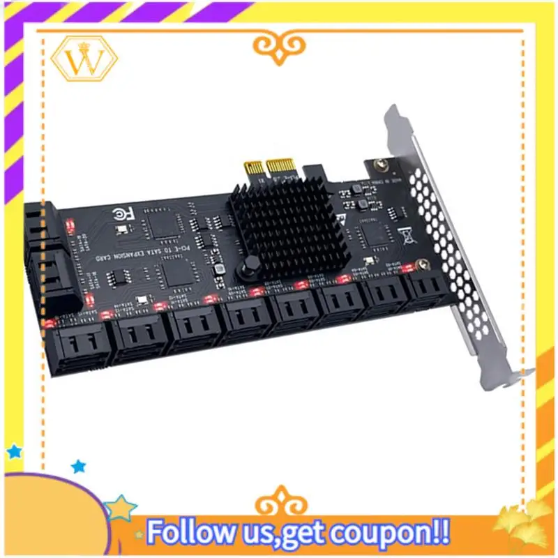 Latest-20 Ports SATA 3.0 Pcie Card Pcie Tosata Controller Expansion Card Support SATA 3.0 Devices
