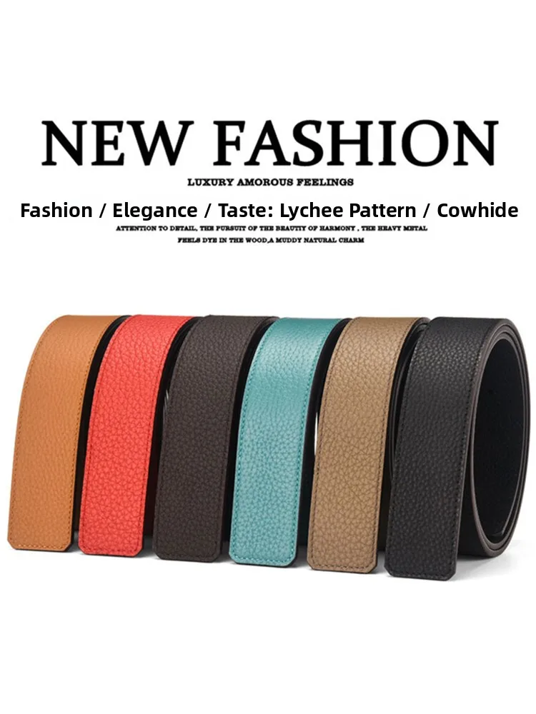 genuine-top-layer-cowhide-belt-for-men-without-head-litchi-pattern-board-buckle-pants-belt-casual-style-no-logo-punching