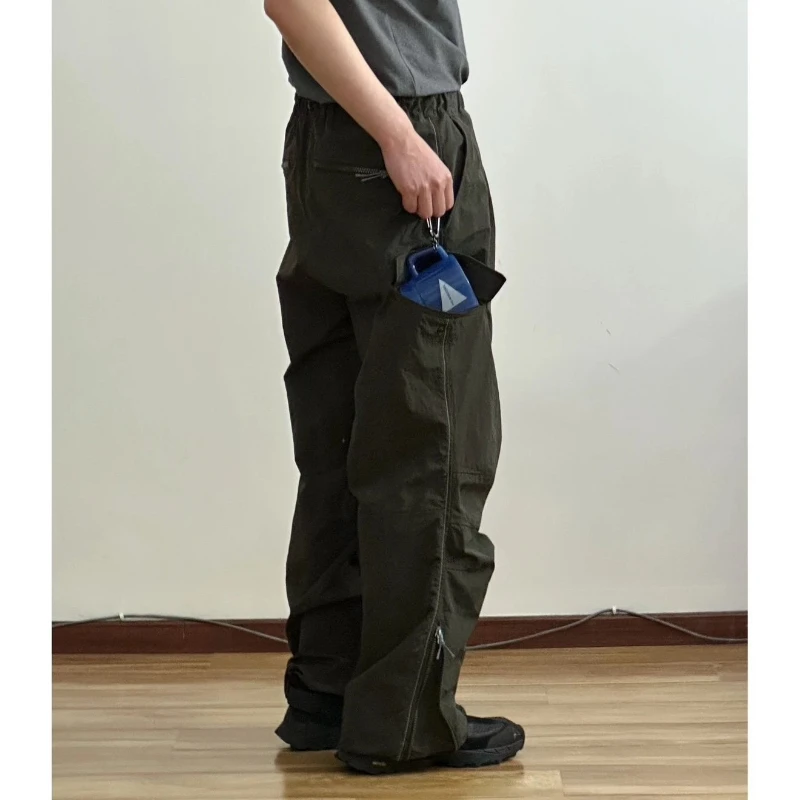 ROA x and wander Men Outdoor Hiking Cargo Pants Quick Dry Water Repellent Side Zip Adjustable Cuff Multi Pocket Casual Trousers