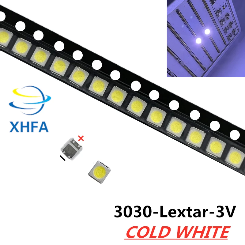 200pcs Original FOR LEXTAR LED 3030 2W 3V lamp beads 2-Chip LCD TV Backlight Lamp beads 3V cool white With Zener Pressure 3030