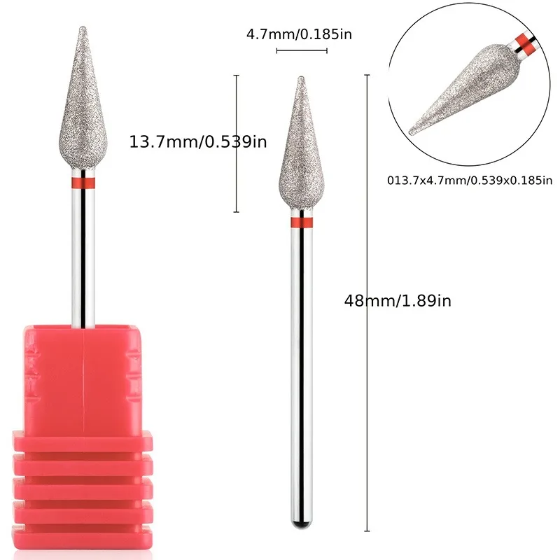 1PC/2PCS Diamant Nagel Bohrer, Flamme Nagel Bits Elektrische Fräser, für Nagel Polieren Entfernen Grat Gel rotierenden Schleifen