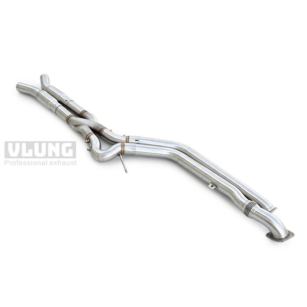 Stainless Steel Z-shaped Exhaust Middle Pipe With Resonator For BMW G80 M3 G81 Touring G82 M4 Performance Exhaust Mid Section
