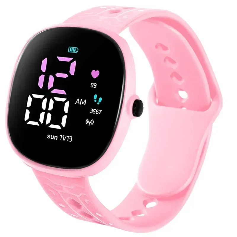 Led Children's Watch Sport Digital Watches Square Watch Silicone Strap Waterproof Electronic Wristwatch for Boys Girls Gift 손목시계