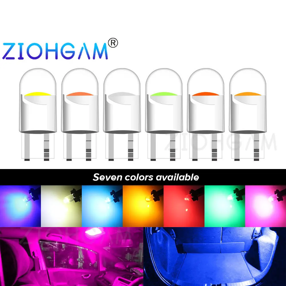 

ZIOHGAM 6PCS 12V 24V T10 194 W5W Led Bulbs 5W5 WY5W Interior Reading Dome Indicator Tail Signal Lamp Car License Plate Light Red