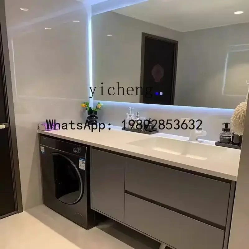 

Y1 rock slab hot bending integrated basin bathroom cabinet combination washing machine integrated cabinet toilet hand wash basin