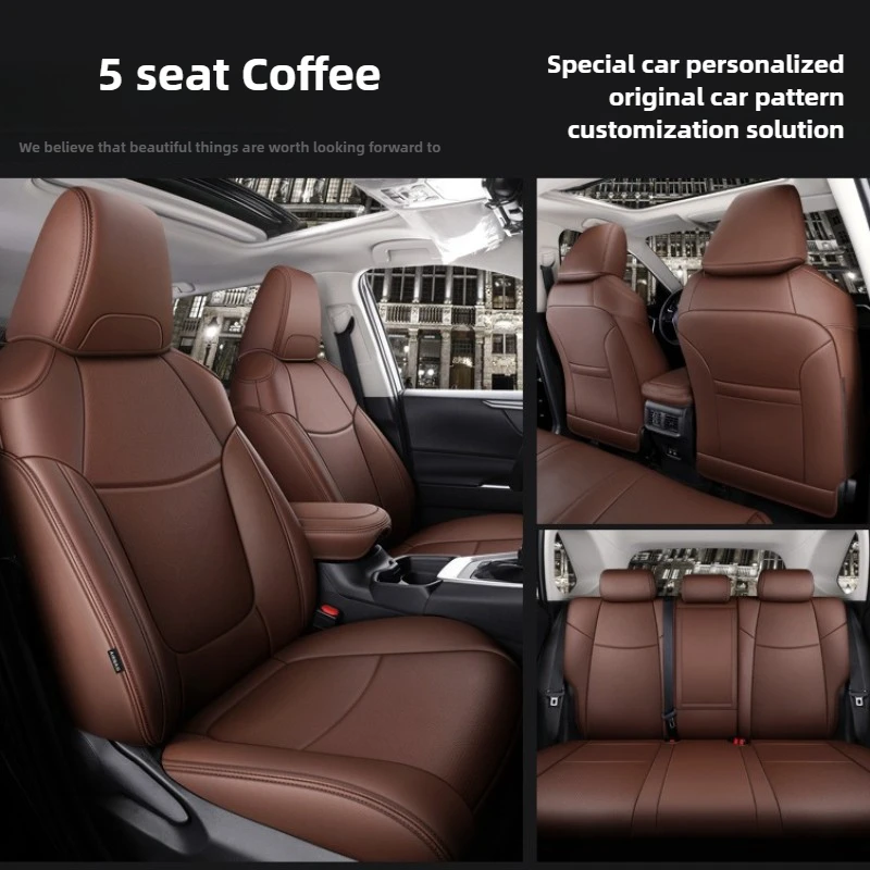 

Premium Custom Fit Leather Car Seat Covers 5-Seater Full Set Exact For Toyota RAV4 Corolla CHR Camry Luxury Auto Seat Protectors