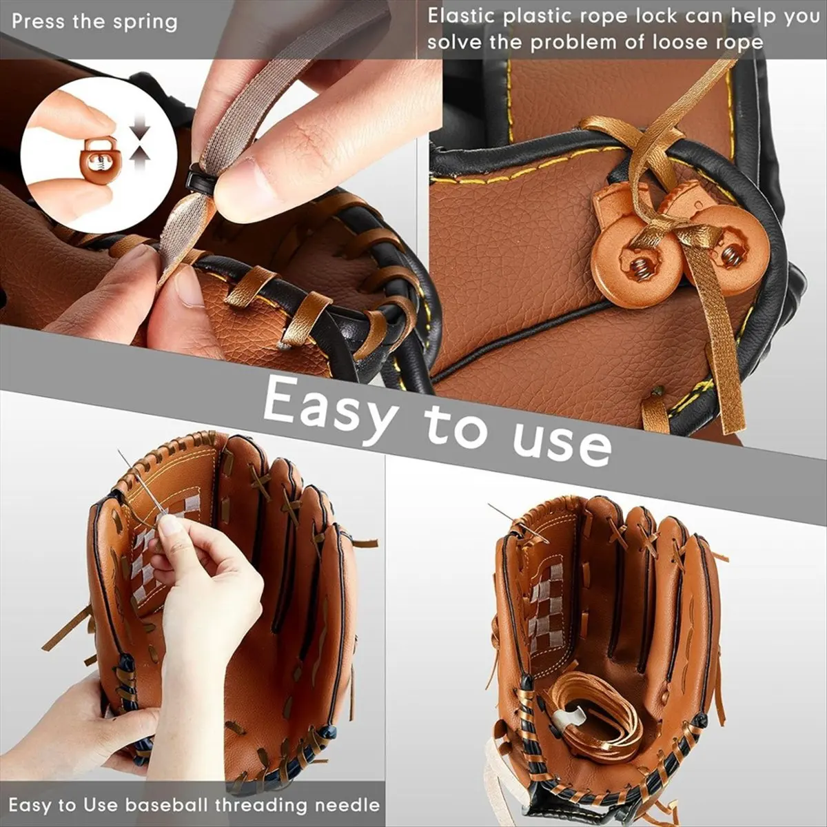 Y17A 16 Pcs Glove Relacing Kit Needle Leather Cutter Scratch Awl Tool for Baseball Softball Mitt Repair Set 1