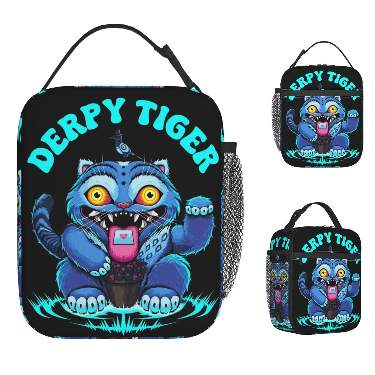 

Kpop Demon Hunters Lunch Bag For Child Derpy Money Tiger Design Lunch Box Retro Office Cooler Bag Portable Thermal Lunch Bags