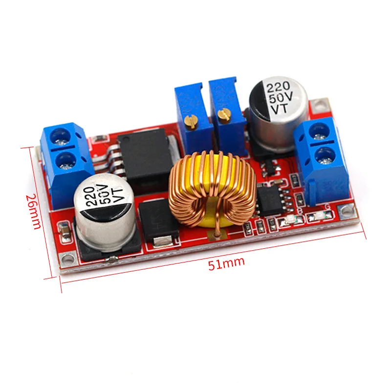 Corriente constante y voltaje constante, alta corriente, carga de batería de iones de litio 5A, controlador LED, módulo de potencia de corriente