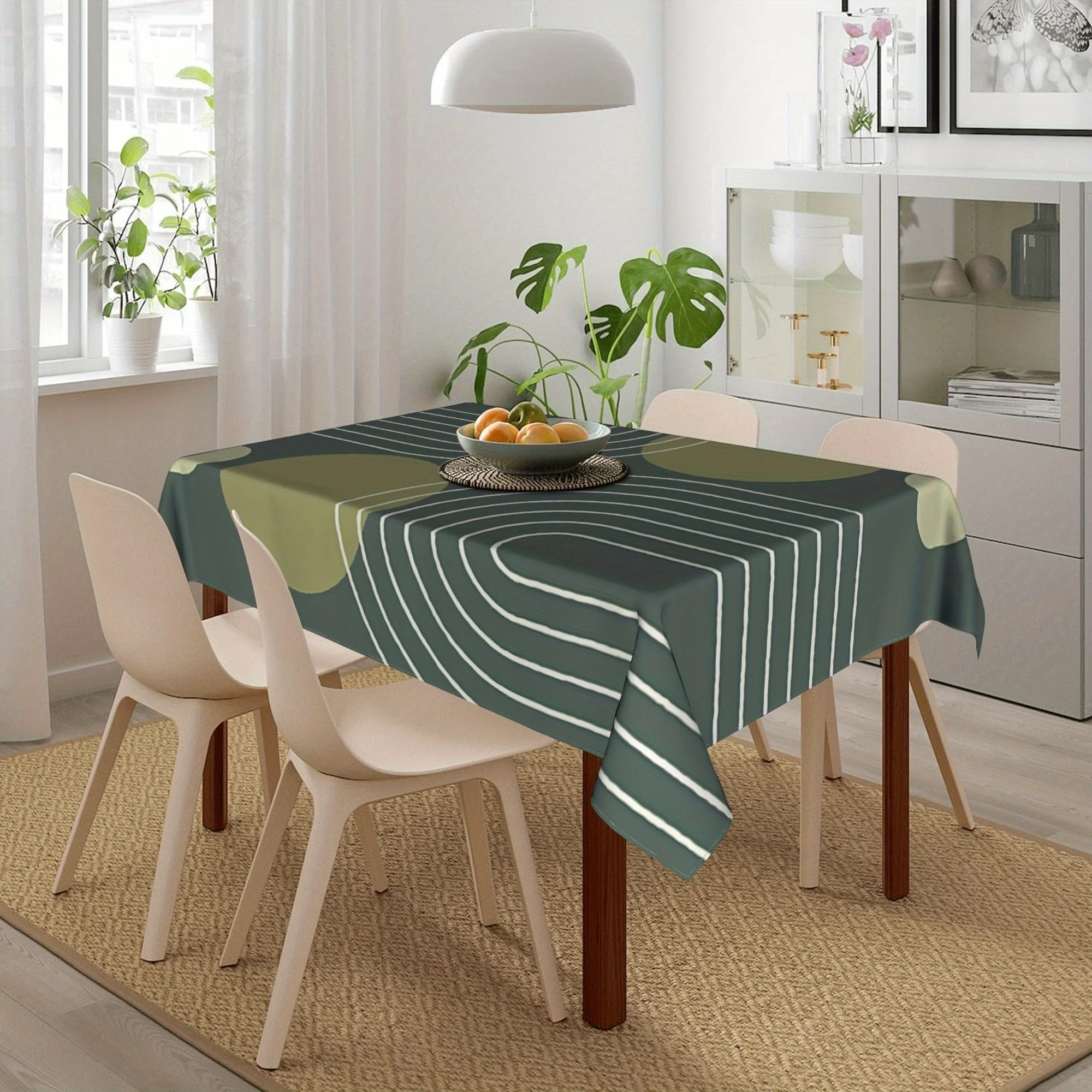 One piece of Morandi green tablecloth - Artistic style tablecloth filter, made of durable polyester fabriczyc