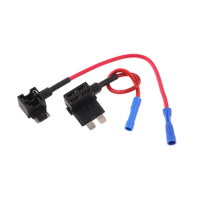 12V Mini Small Medium Size Car Fuse Holder Add-a-circuit TAP Adapter with 10A Standard ATM Blade Fuse Take Electrical Appliances