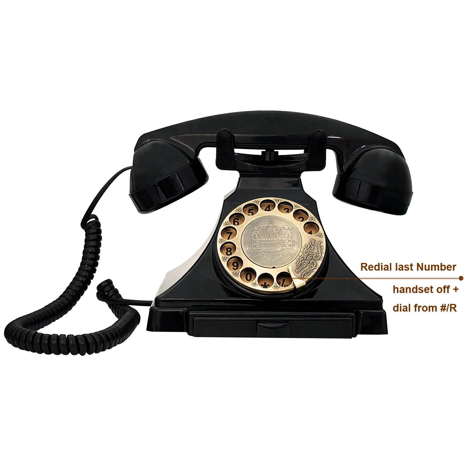 Retro Landline Telephone, Corded Antique Phone Vintage, 1930s Rotary Dial Home Decor Phone, Old Fashion Decorative House Phones