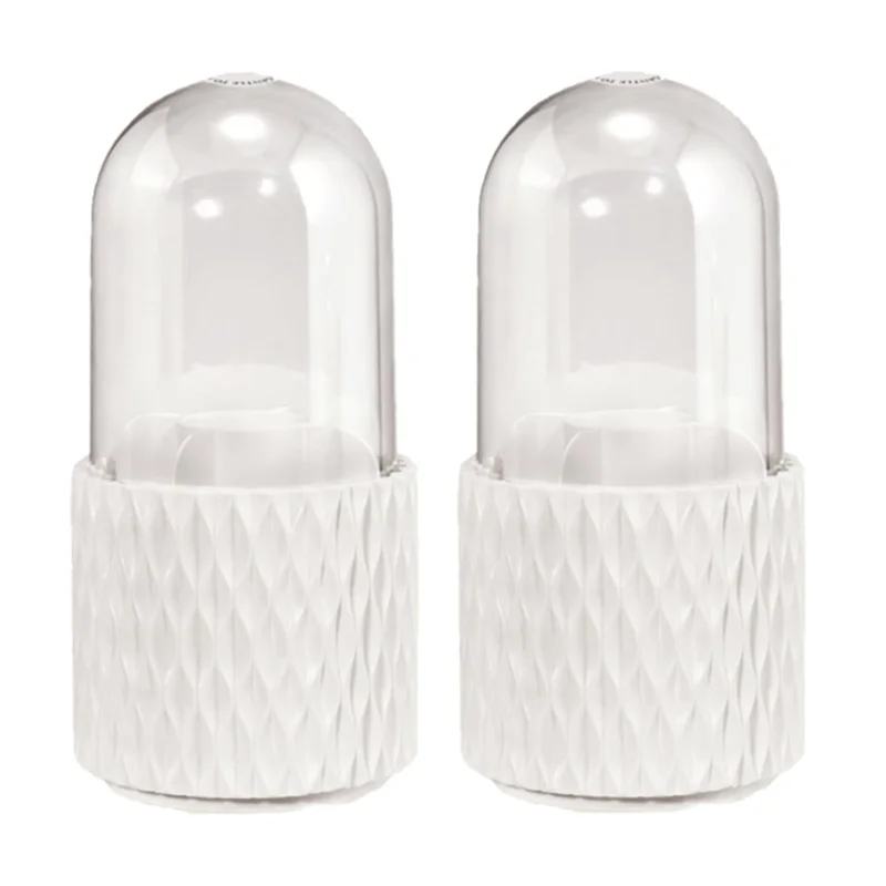 

AB42-2Piece Makeup Brush Holder Dustproof & Waterproof Storage With Lid For Vanity And Bathroom