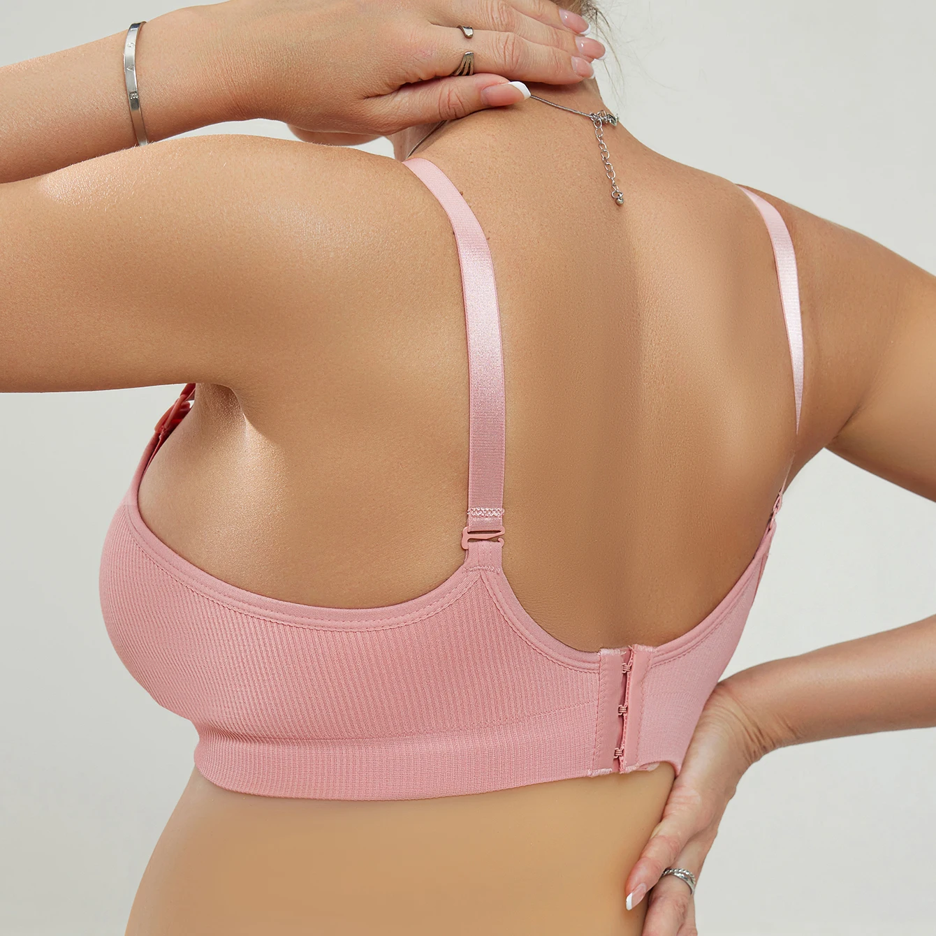 3-częściowa bielizna do karmienia dla kobiet w ciąży, jednoczęściowy biustonosz, wielokolorowy biustonosz z przodem otwartym na guziki